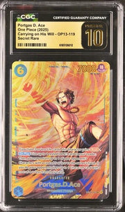 One Piece TCG: Portgas D. Ace OP13-119 CGC PRISTINE 10