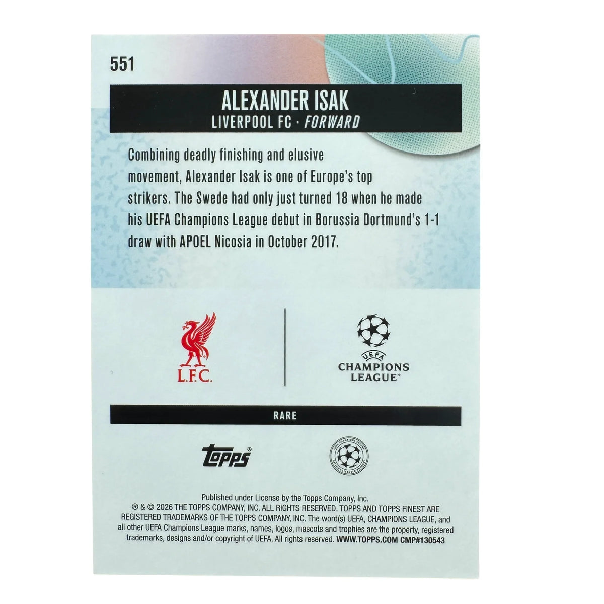Isak - 36/49 - Liverpool - Topps Finest