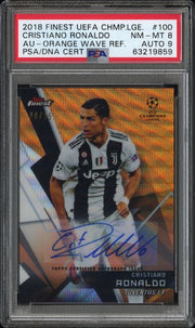 2018 Topps Finest UCL Cristiano Ronaldo #100 Auto Juventus /25 PSA 8 AUTO 9 POP 3
