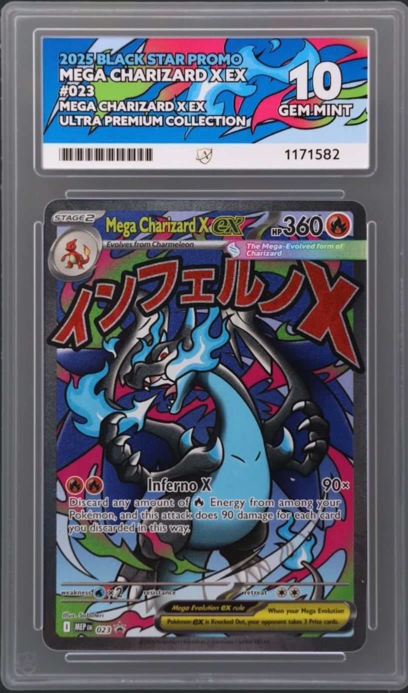 Mega Charizard X ex 023 · Holofoil (Mega Evolution Promos) — ACE 10