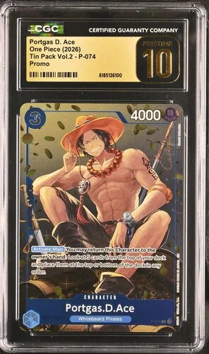 One Piece TCG: Portgas D. Ace Tin Pack Vol.2 CGC PRISTINE 10