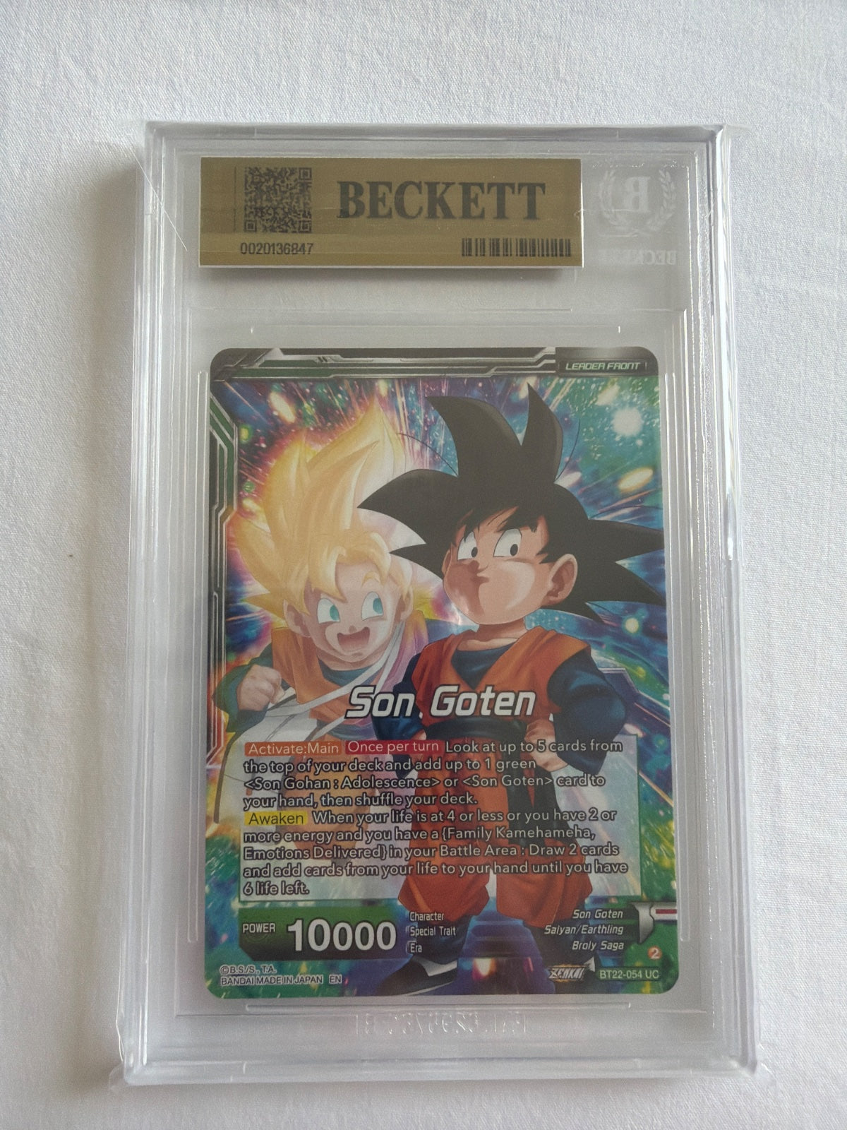 Son Goten // SS Son Gohan & SS Son Goten, Brothers BT22-054 · Foil (Expansion Deck Box Set 24: Premium 7th Anniversary Box 2024) — BGS 10 (Pristine)