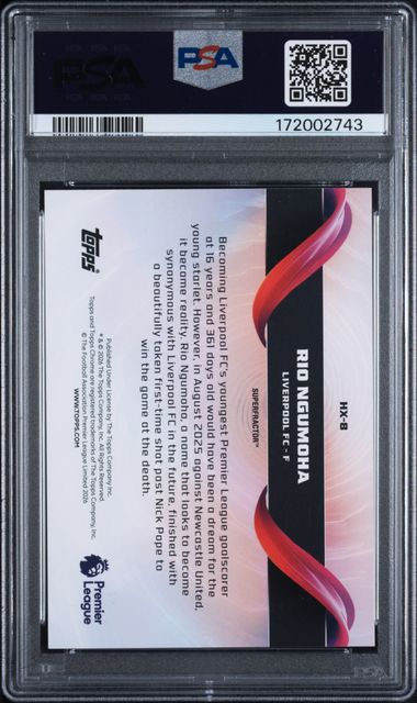 2025-2026 TOPPS CHROME PREMIER LEAGUE HELIX RIO NGUMOHA HELIX - SUPERFRACTOR 1/1