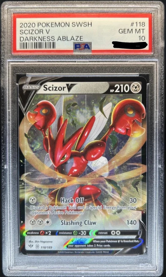 Scizor V 118/189 · Holofoil (Darkness Ablaze) — PSA 10