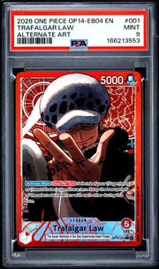 Trafalgar Law (Alternate Art) OP14-001 · Foil (The Azure Sea's Seven) - PSA 9