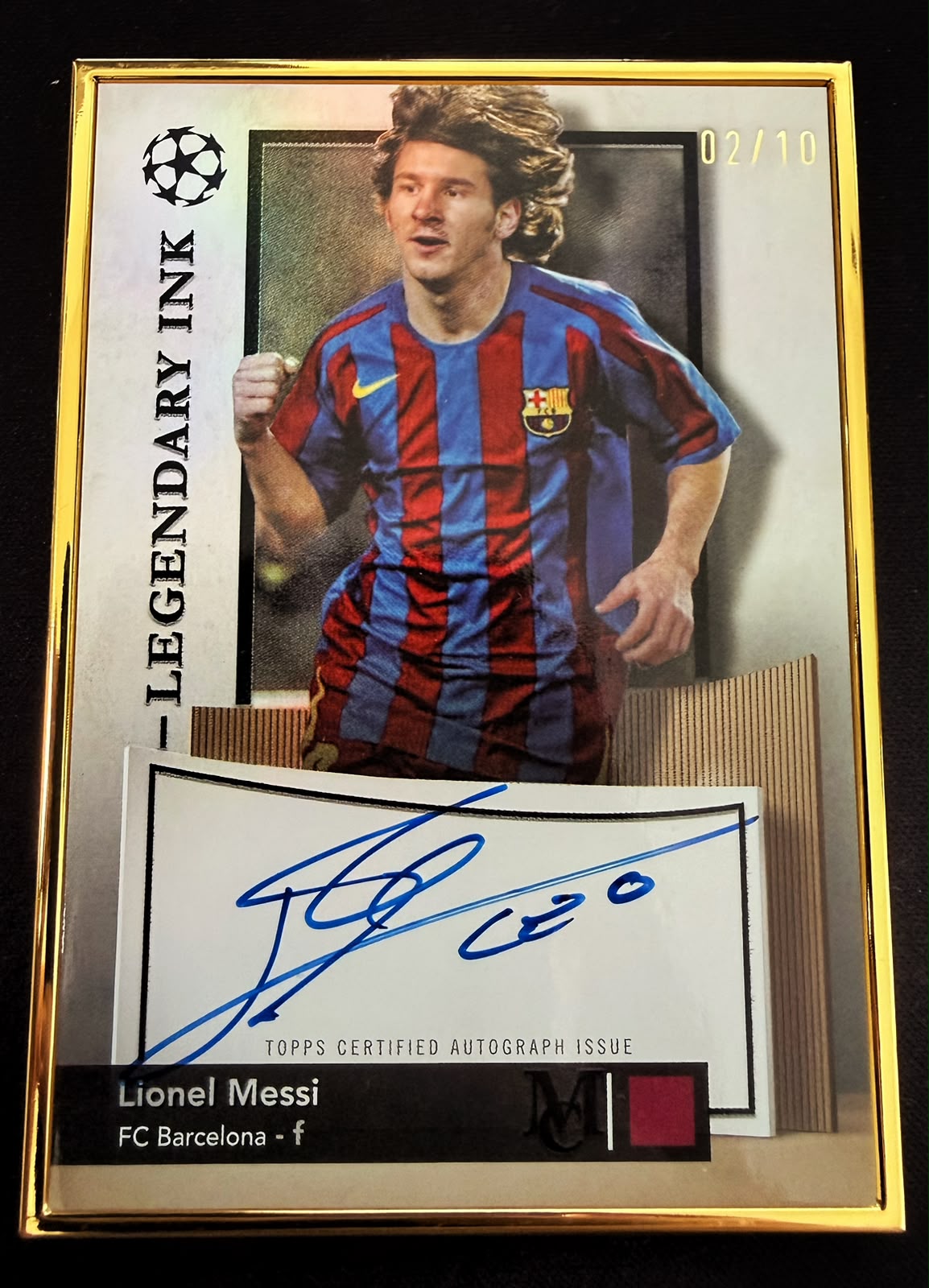 2024-25 Topps Museum - Lionel Messi Gold Frame On Card Auto 02/10