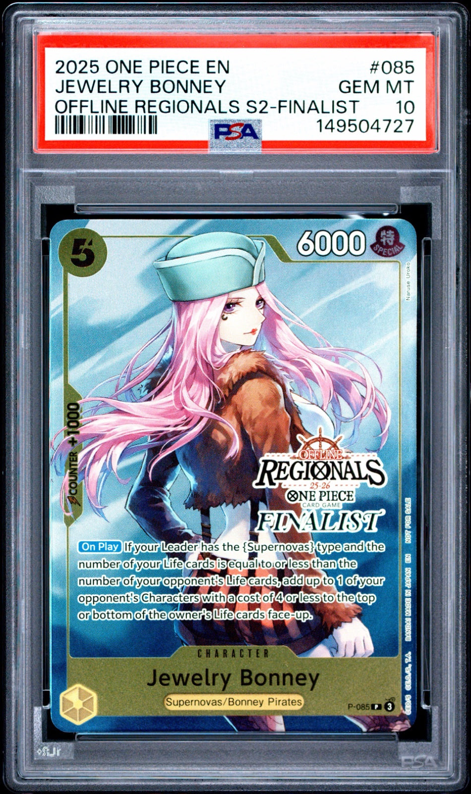 PSA 10 - One Piece - Offline Regionals S2 - Finalist Ver. (Complete Set) (4 Sequential Slabs Bundle)