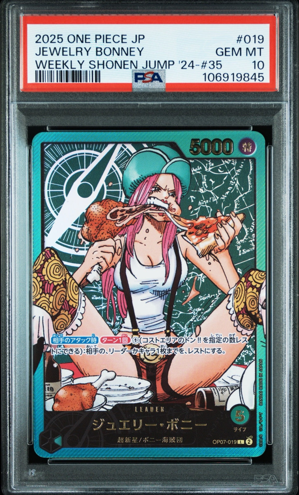 Jewelry Bonney [Shonen Jump] (JP) OP07-019 · Foil (One Piece Promotion Cards (JP)) — PSA 10