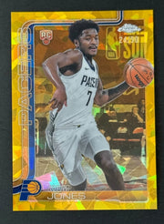 2025 Topps Chrome Sapphire Kam Jones Gold Refractor 24/50 Rookie Pacers