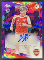 2025-26 Topps Chrome UEFA Sapphire Max Dowman Auto RC Purple Refractor #/75