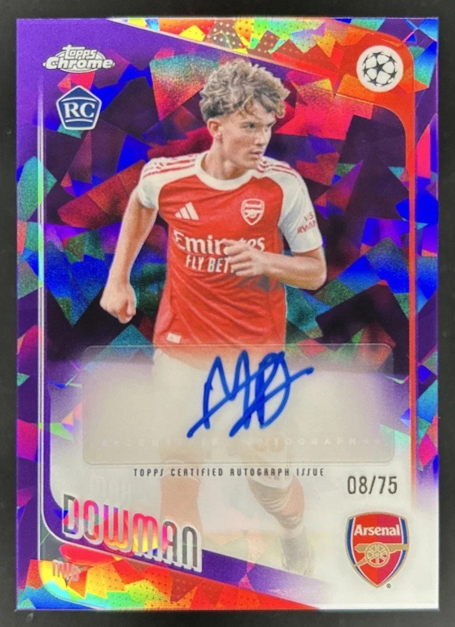 2025-26 Topps Chrome UEFA Sapphire Max Dowman Auto RC Purple Refractor #/75