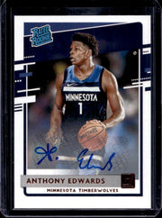 2020-21 Donruss Anthony Edwards Rated Rookie RC Auto #201 Timberwolves