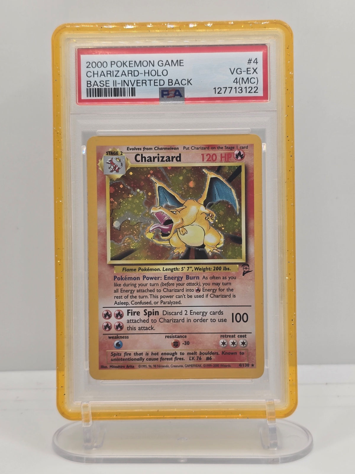 Charizard 4 · Holofoil (Base Set 2) · Inverted Back · POP 1