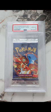 1999 Pokémon Base Set Shadowless Short Crimp Charizard Booster Pack PSA 10