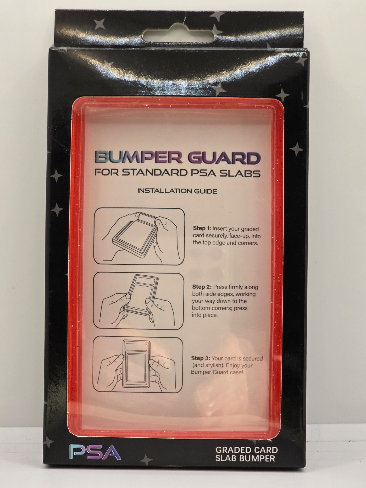 PSA Slab Guard with Clear Back Support - Sparkly Red