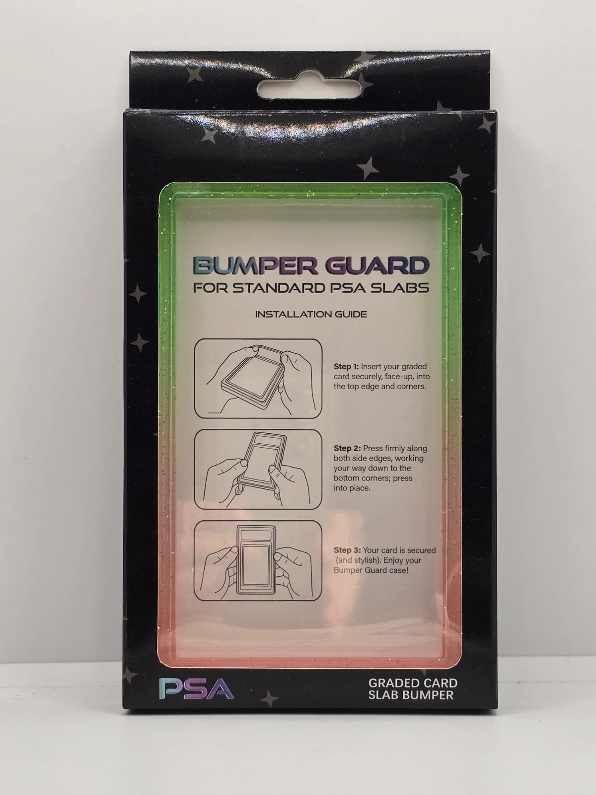 PSA Slab Guard with Clear Back Support - Sparkly Green/Light Red