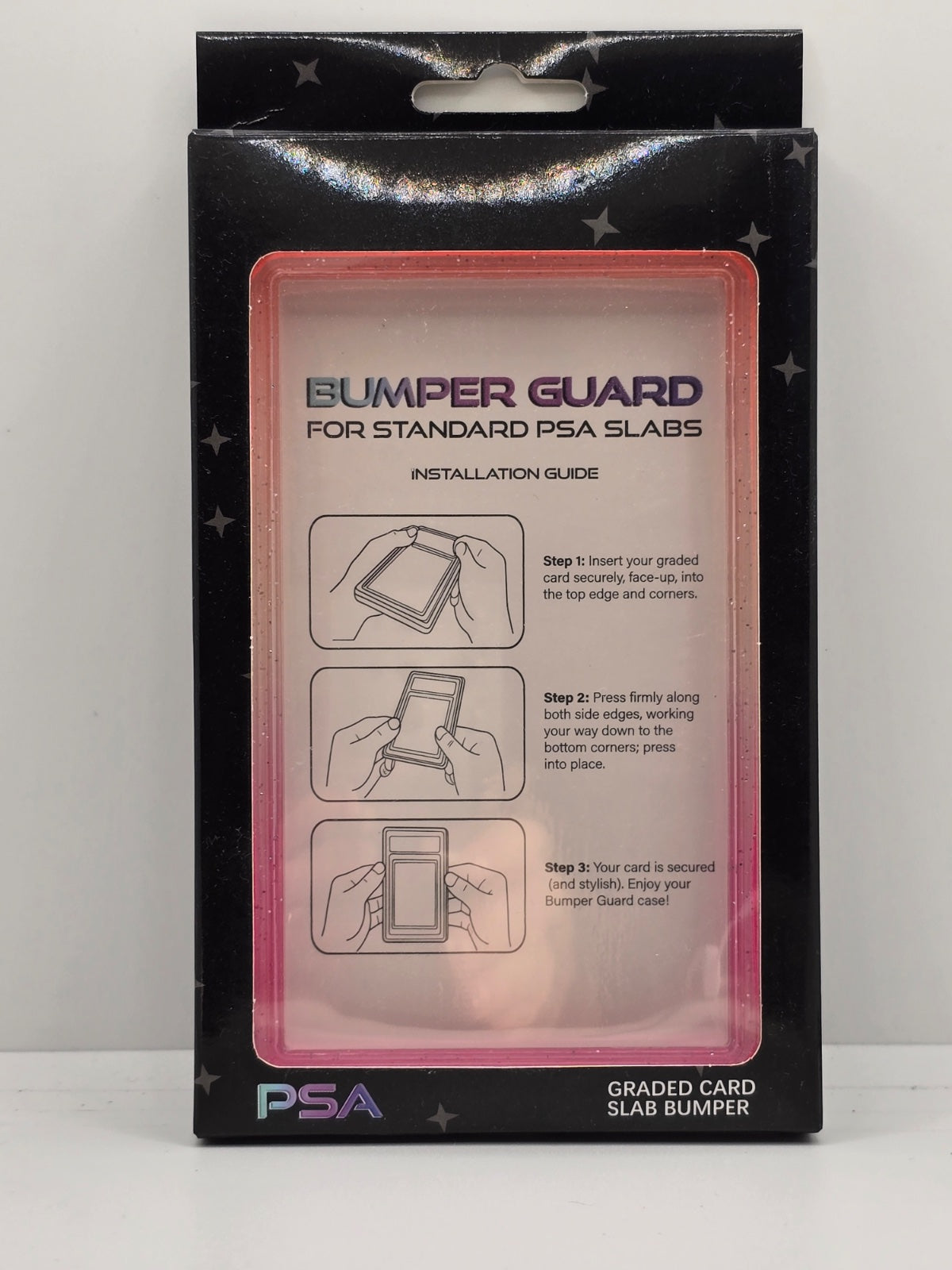PSA Slab Guard with Clear Back Support - Sparkly Red/Pink