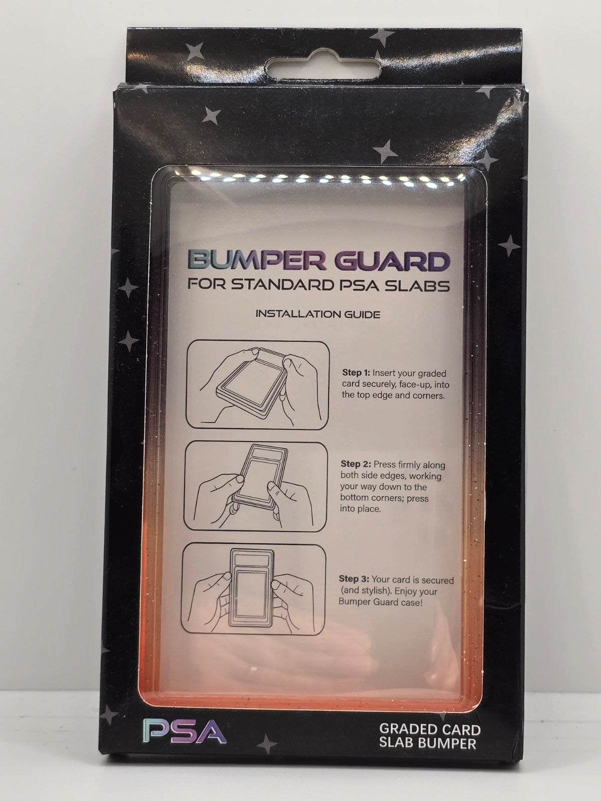 PSA Slab Guard with Clear Back Support - Sparkly Black/Orange