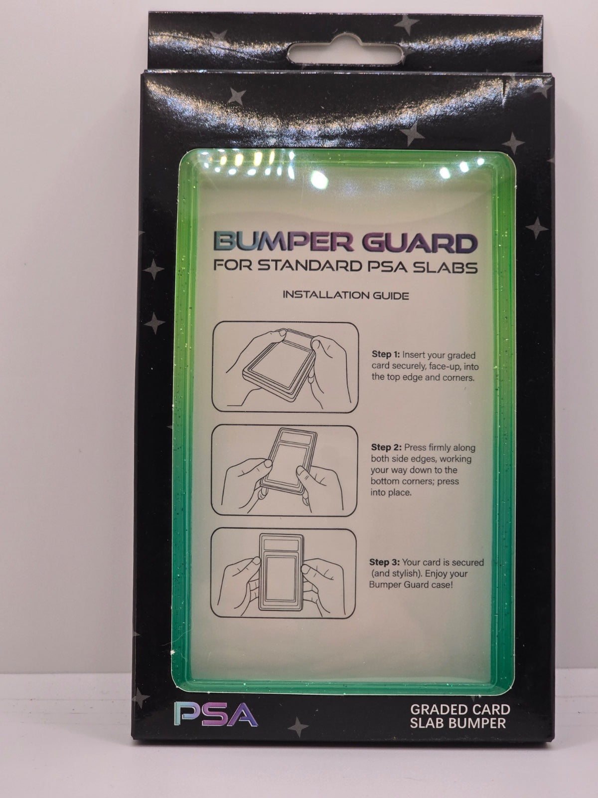 PSA Slab Guard with Clear Back Support - Sparkly Light Green/Dark Green