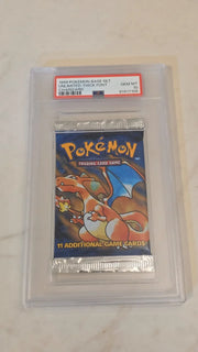 1999 Pokemon Base Set Unlimited Booster Pack Charizard Artwork PSA 10 GEM MINT (Thick Font)