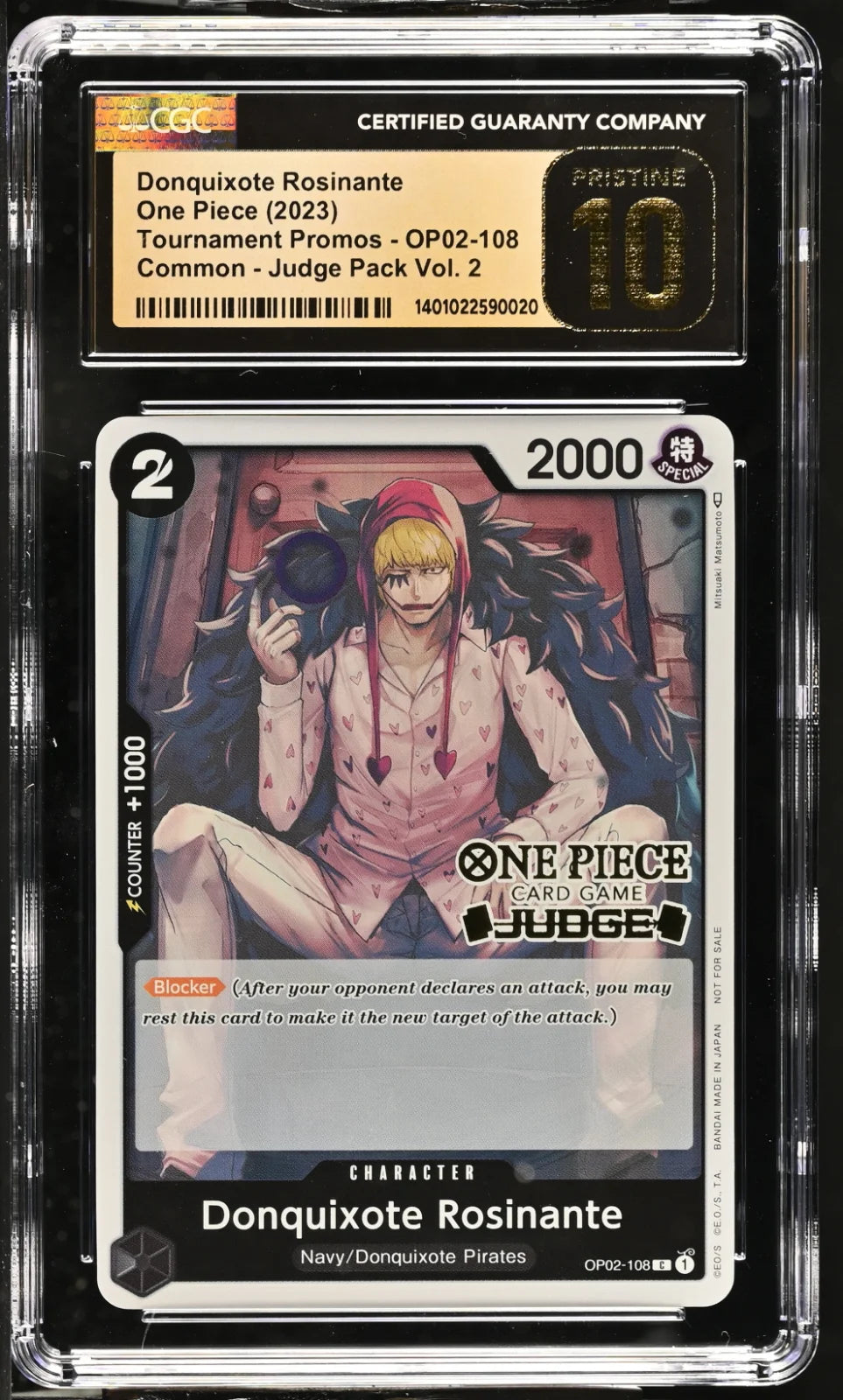 Donquixote Rosinante (Judge Pack Vol. 2) OP02-108 · Foil (One Piece Promotion Cards) — CGC 10 (Pristine)