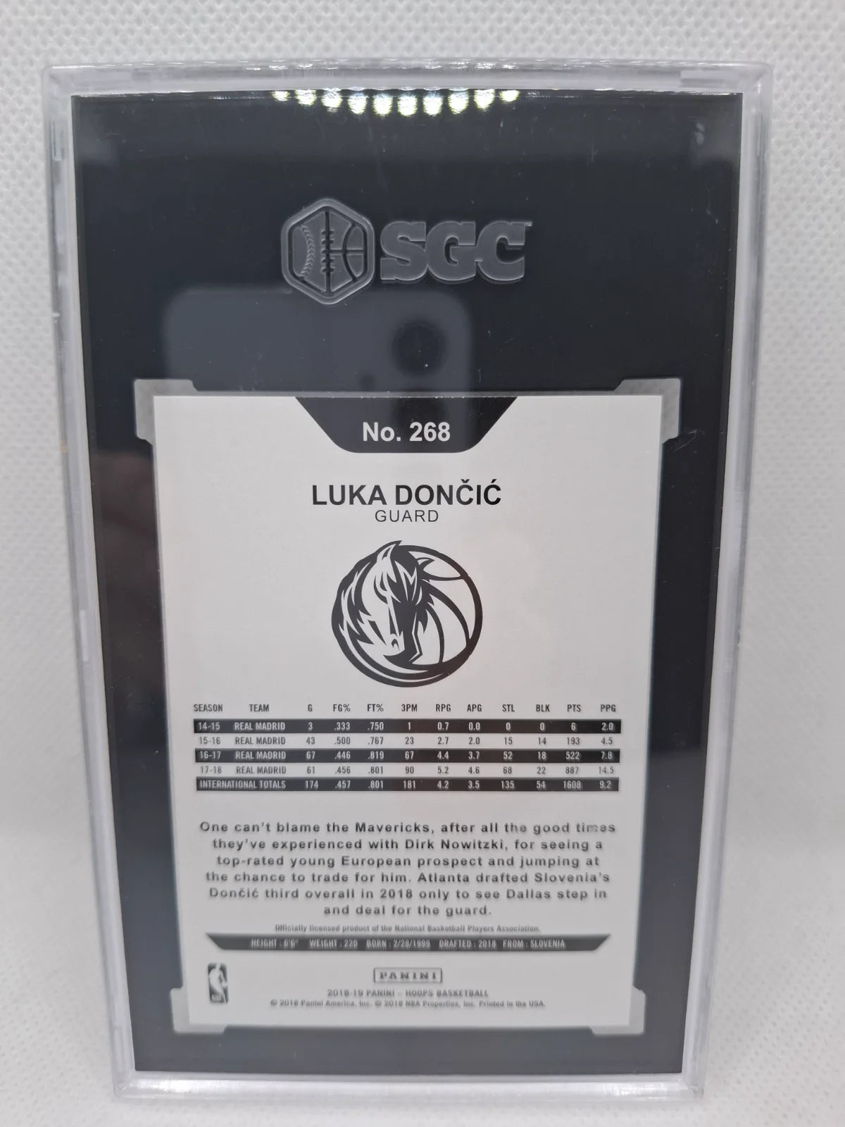 2018-19 Panini Hoops Luka Doncic SGC 9.5
