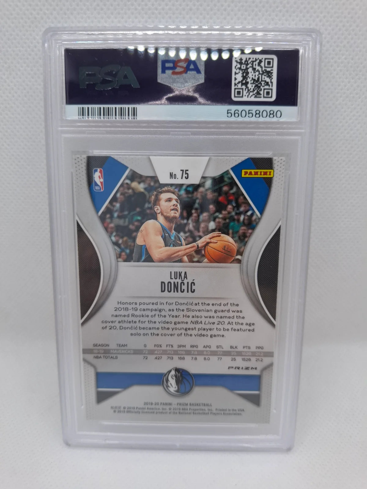 2019 Panini Prizm Silver Prizm Luka Doncic #75 PSA 9