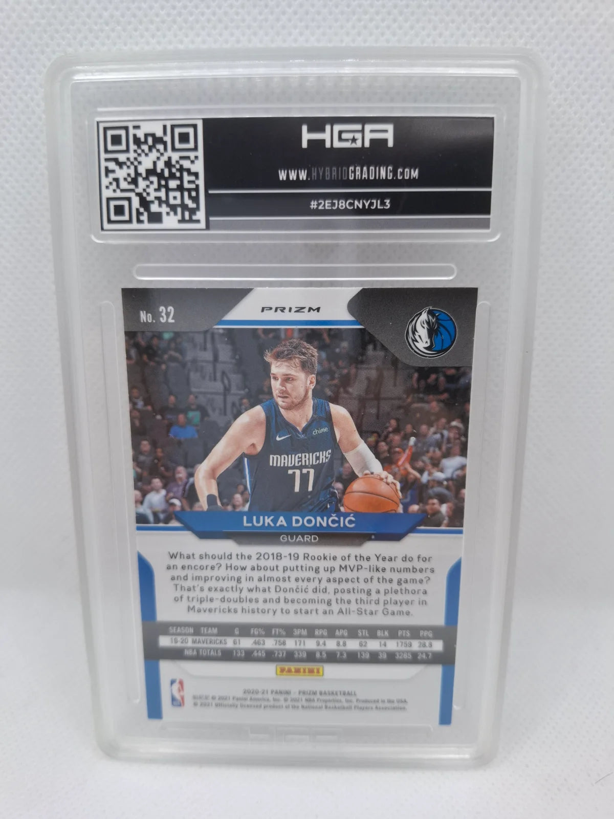 2020-21 Panini Prizm #32 Purple Wavr Luka Doncic HGA 9
