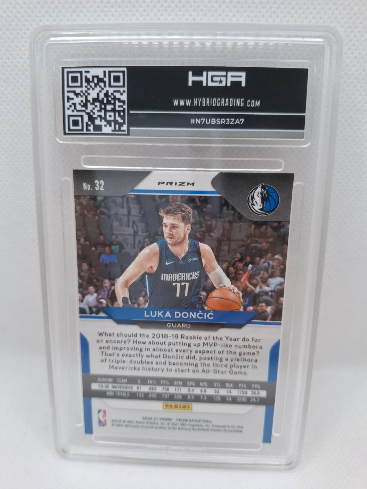 2020-21 Panini Prizm #32 Orange Prizm Luka Doncic HGA 9