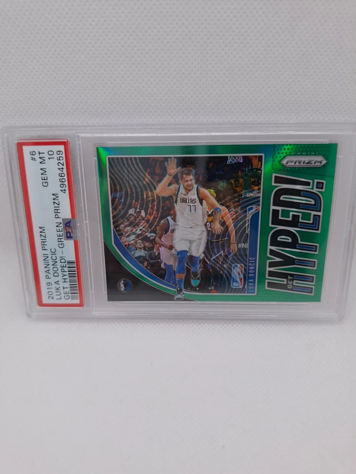 2019 Panini Prizm #6 Get Hyped Green Prizm Luka Doncic