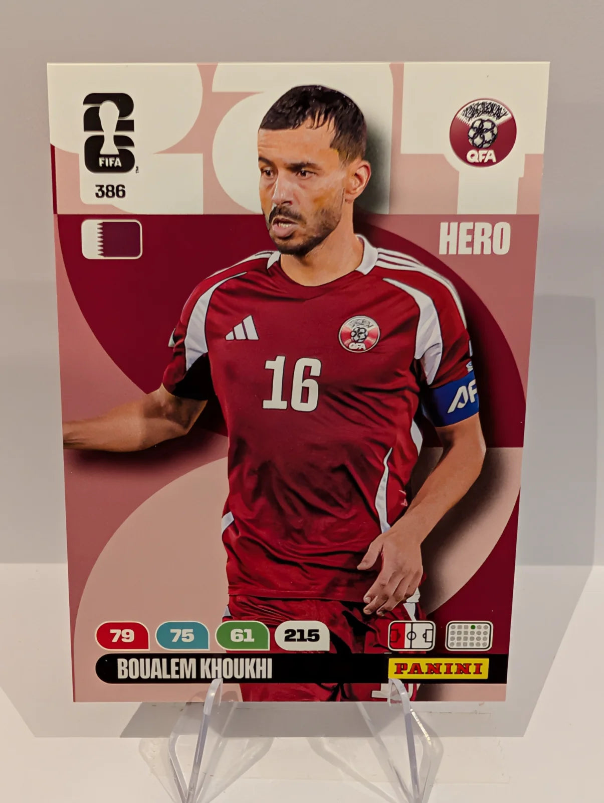 386 Boualem Khoukhi - Qatar - Panini Adrenalyn XL World Cup 2026