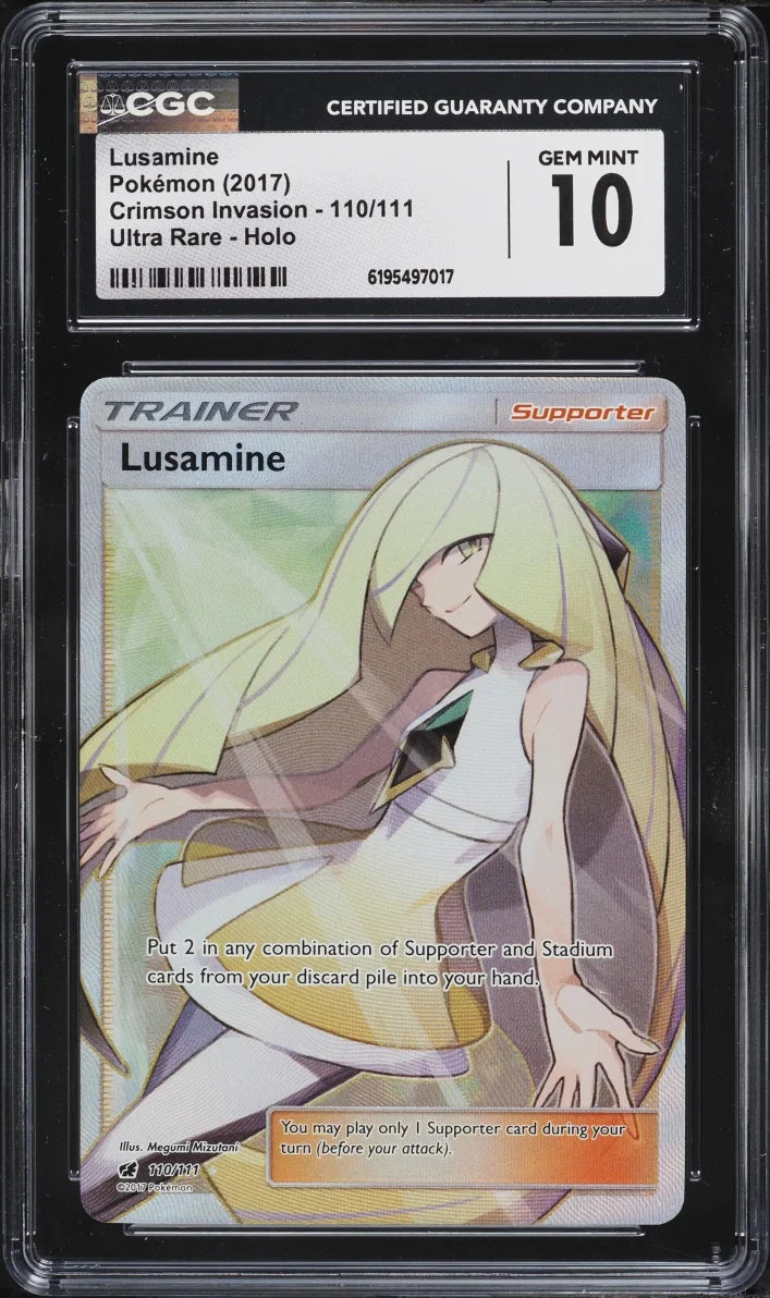 Lusamine (Full Art) 110/111 · Holofoil (Crimson Invasion) — CGC 10 *SHIPS 1st - 7h SEPTEMBER*