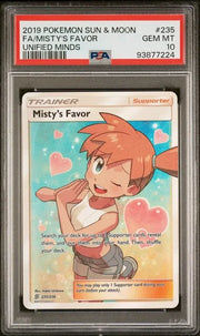 Misty's Favor (Full Art) 235/236 · Holofoil (Unified Minds) — PSA 10 *SHIPS 1st - 7th SEPTEMBER*
