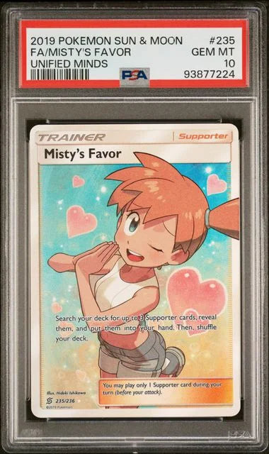 Misty's Favor (Full Art) 235/236 · Holofoil (Unified Minds) — PSA 10 *SHIPS 1st - 7th SEPTEMBER*