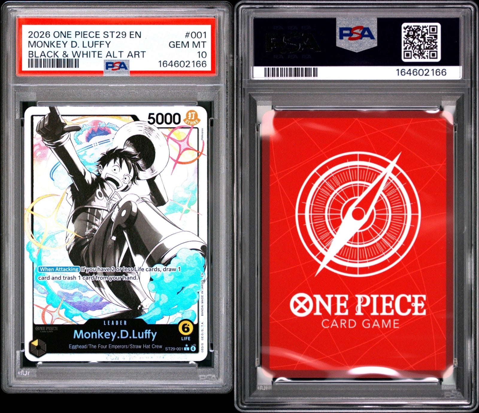 Monkey.D.Luffy (001) (Parallel) ST29-001 · Foil (Starter Deck 29: Egghead) — PSA 10
