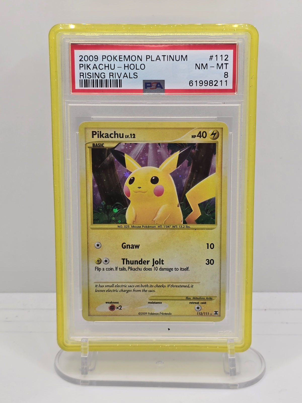 Pikachu 112 · Holofoil (Rising Rivals) — PSA 8