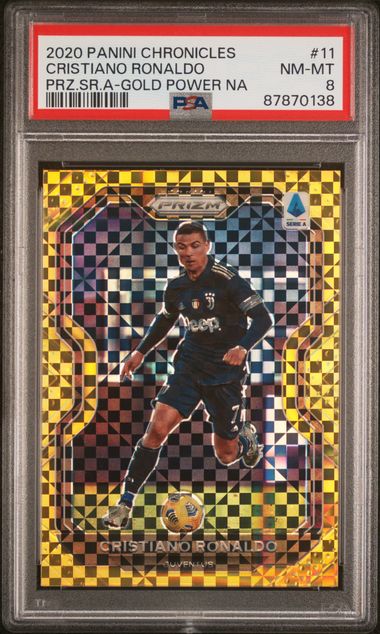 2020 Panini Chronicles Prizm Serie A #11 Cristiano Ronaldo Gold Power PSA 8