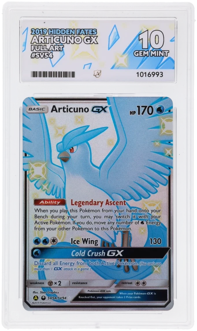 Articuno GX SV54/SV94 · Holofoil (Hidden Fates: Shiny Vault) — ACE 10