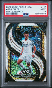 2024-25 Panini Select La Liga #117 Arda Guler White Sparkle PSA 9