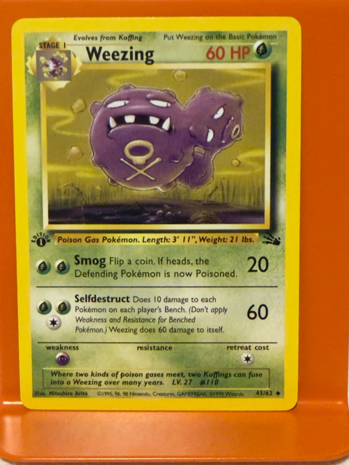 Weezing 45 · 1st Edition (Fossil)