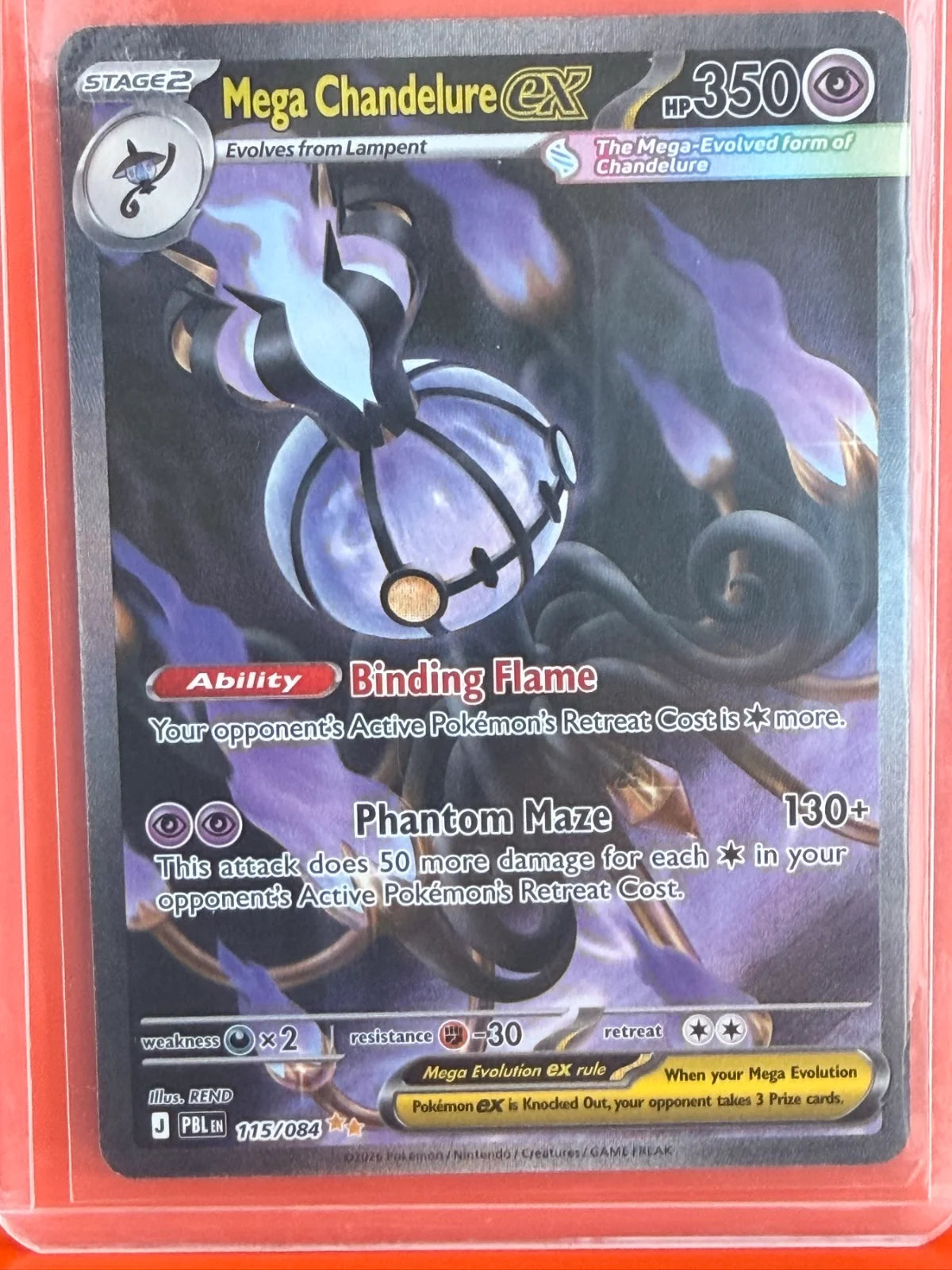 Mega Chandelure ex 115/084 · Holofoil (Pitch Black)