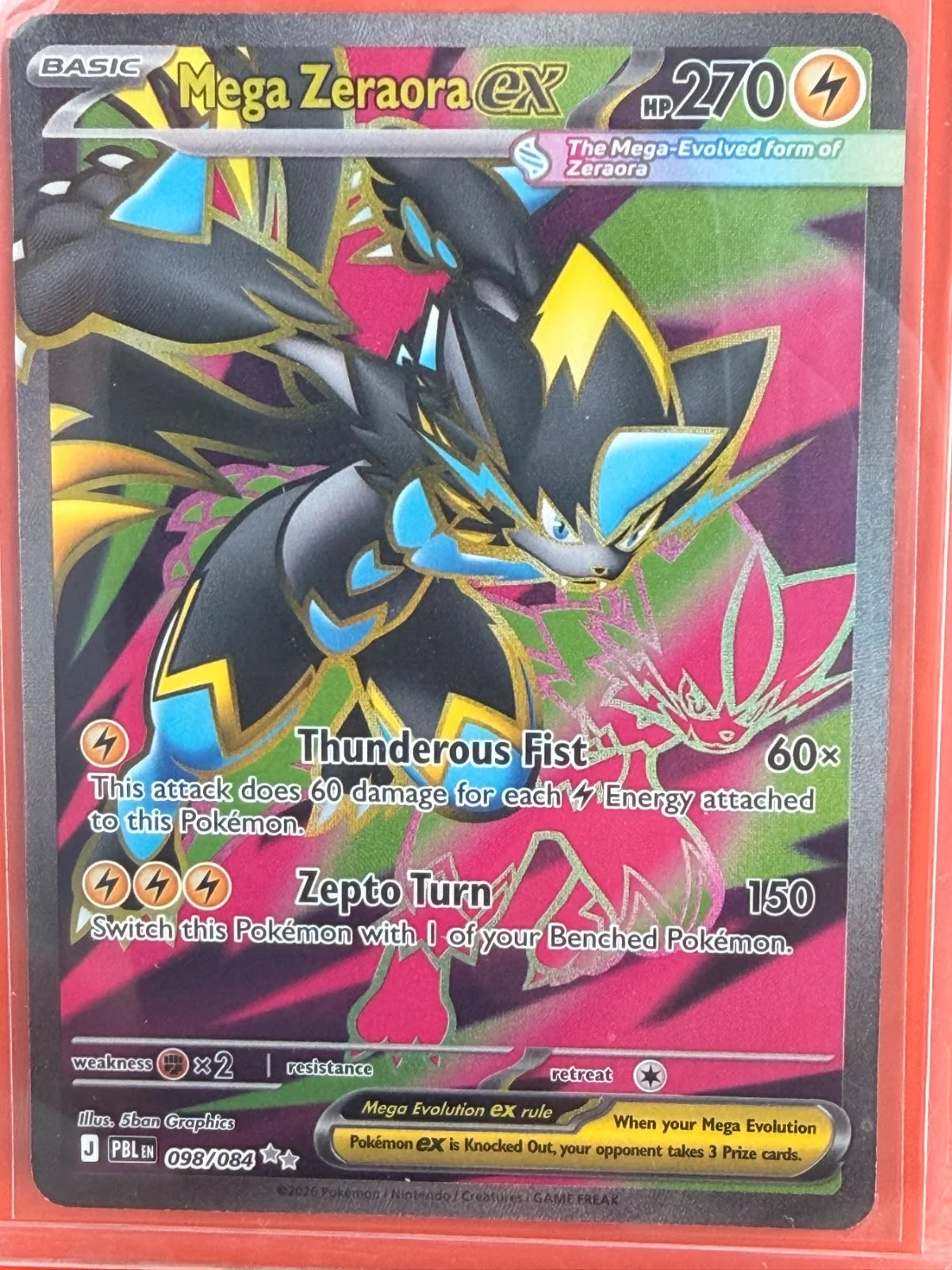Mega Zeraora ex 098/084 · Holofoil (Pitch Black)