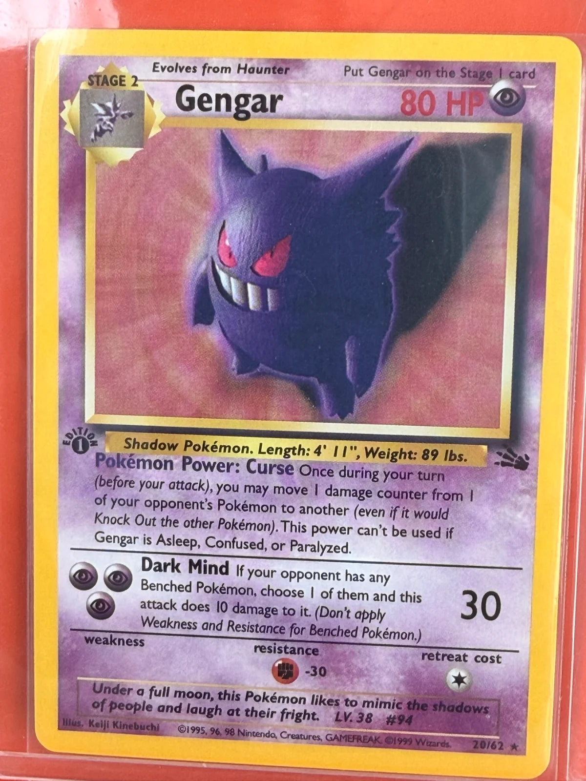 Gengar (20) · 1st Edition (Fossil)