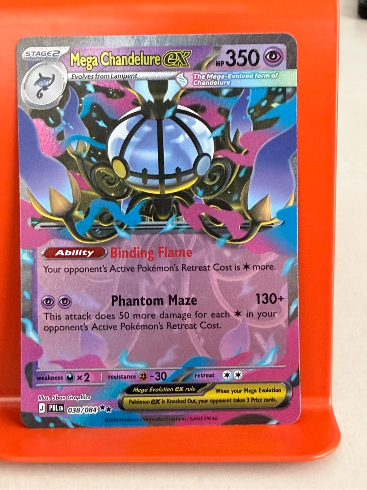 Mega Chandelure ex 038/084 · Holofoil (Pitch Black)