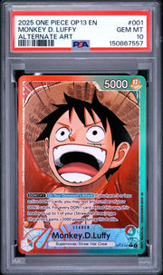 Monkey.D.Luffy (001) (Alternate Art) OP13-001 · Foil (Carrying On His Will)