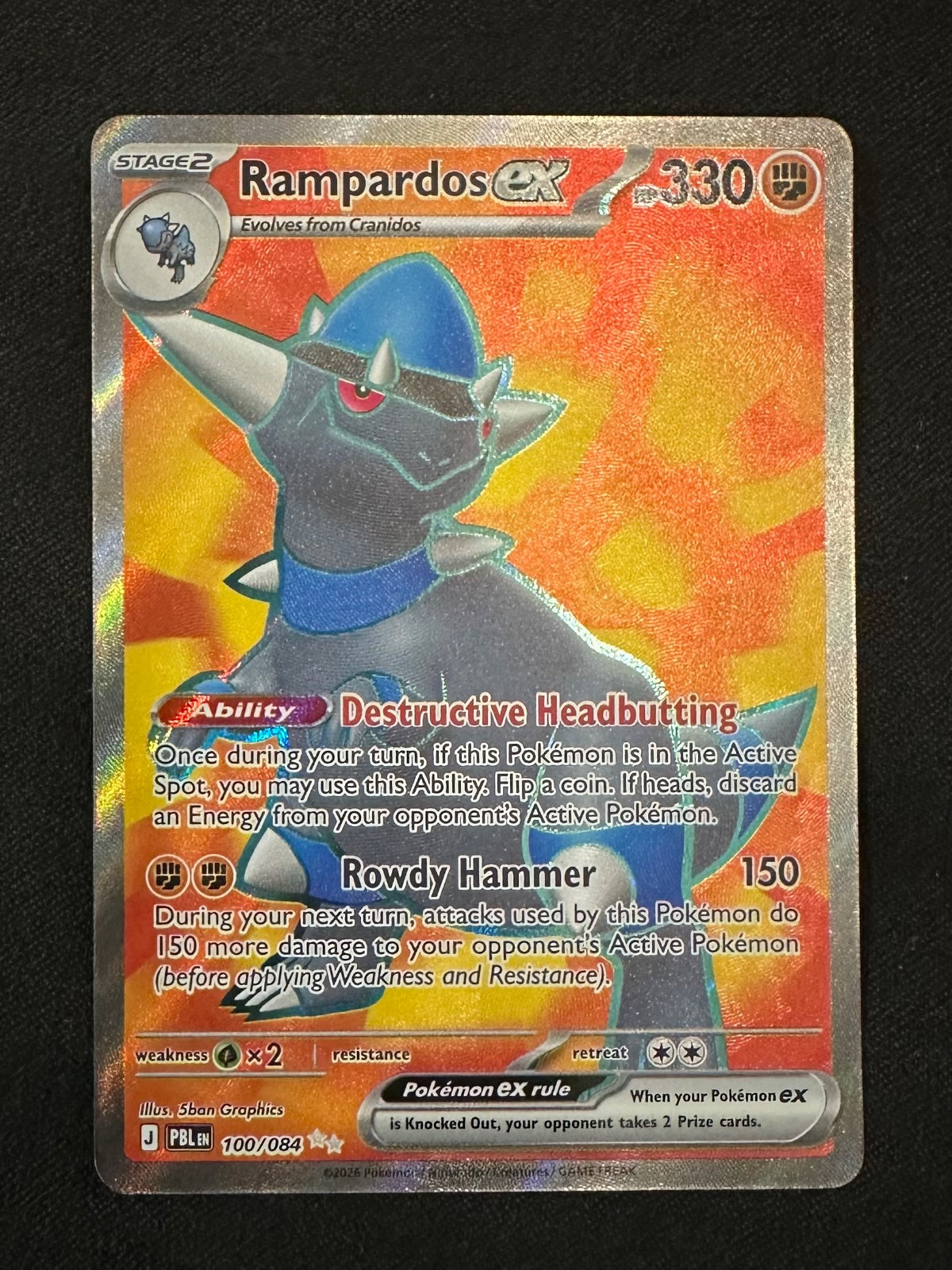Rampardos ex 100/084 · Holofoil (Pitch Black)
