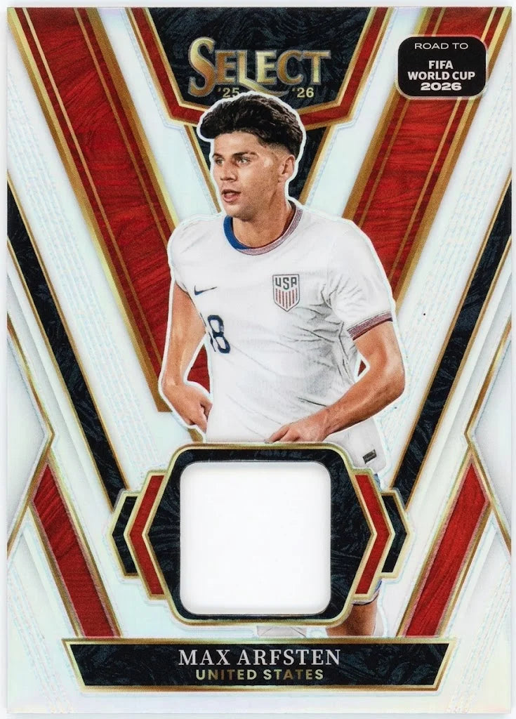 2025-26 Panini Select Road to FIFA World Cup - Max Arfsten Select Swatches Relic (White Prizm Variant)