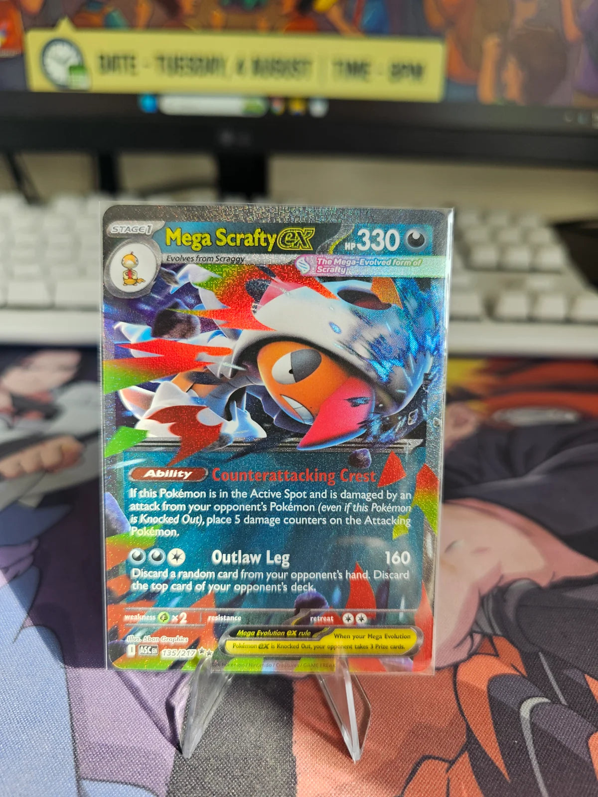 Mega Scrafty ex 135/217 · Holofoil (Ascended Heroes)