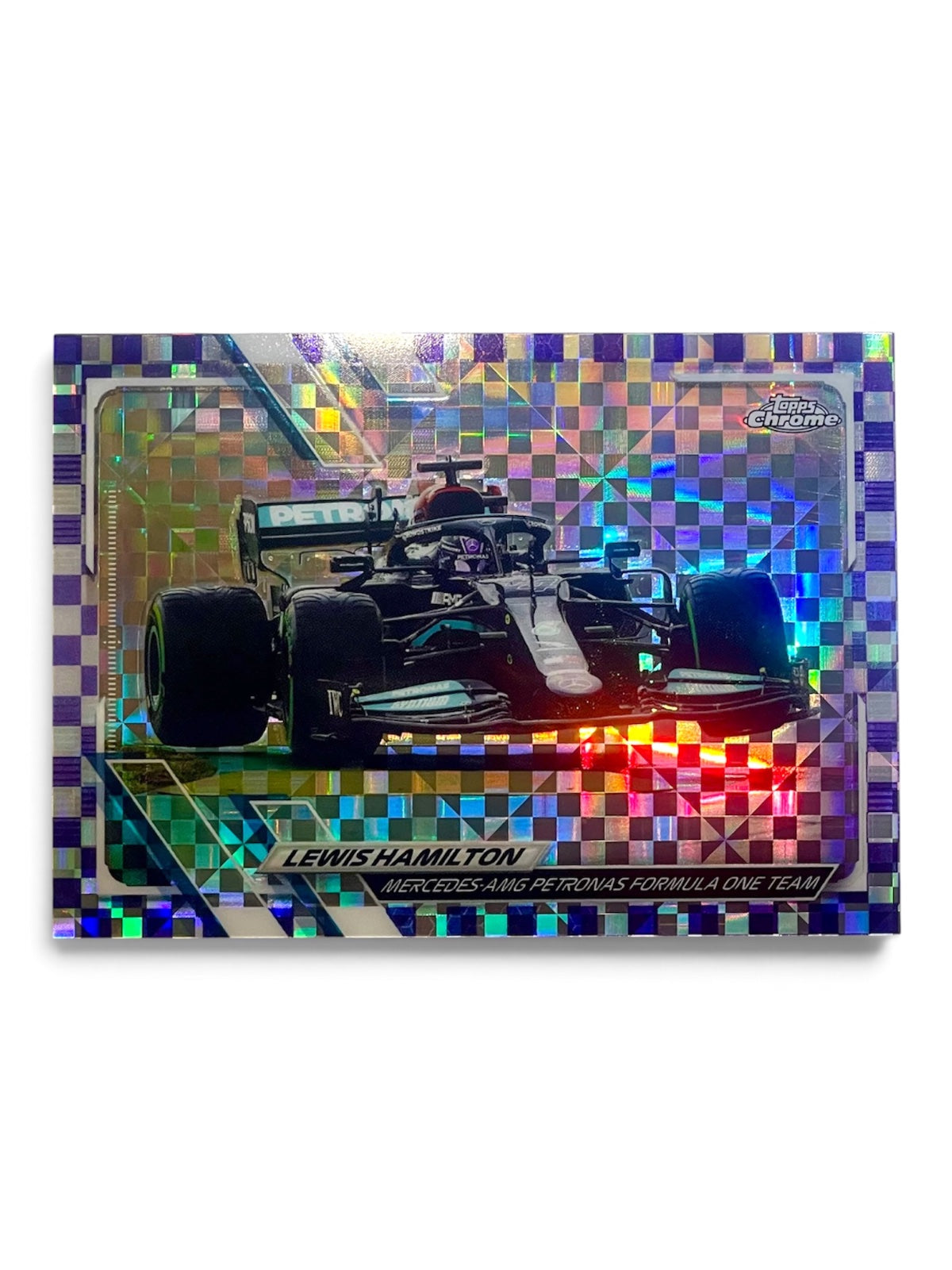 2021 Topps Chrome F1 Lewis Hamilton Checkerflag Refractor Purple /199