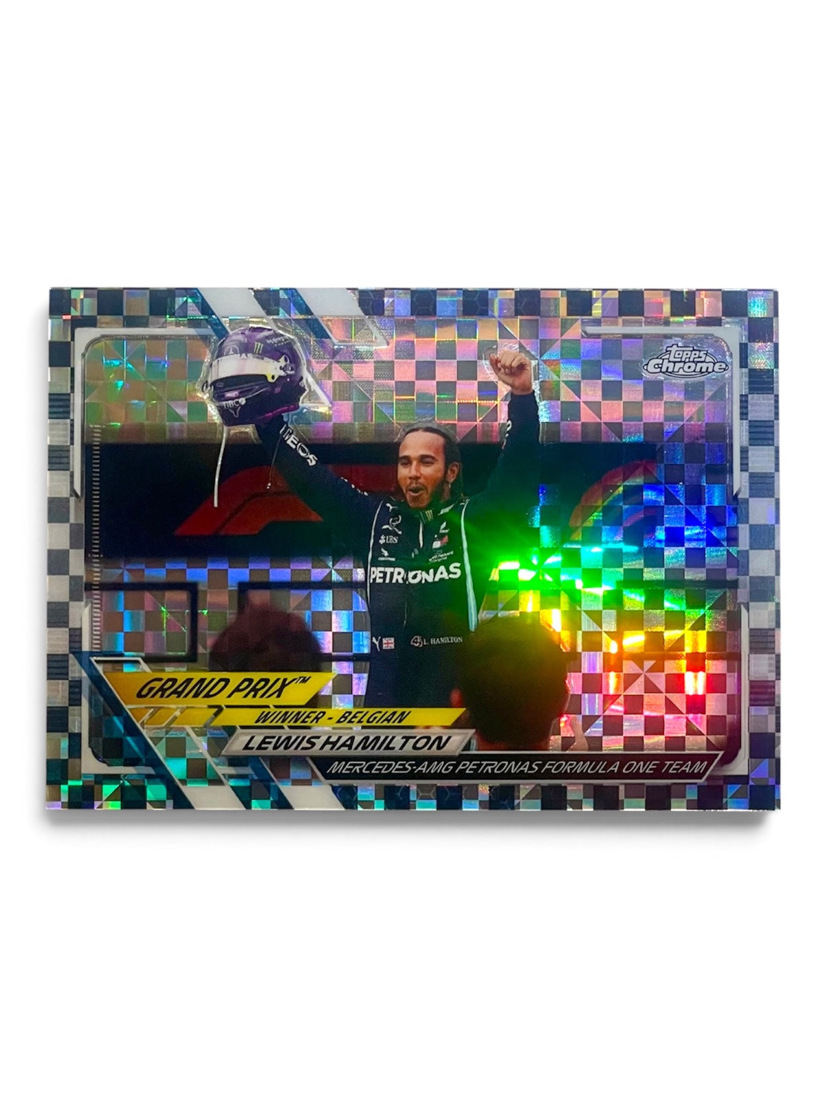 2021 Topps Chrome F1 Lewis Hamilton Checker Flag Refractor
